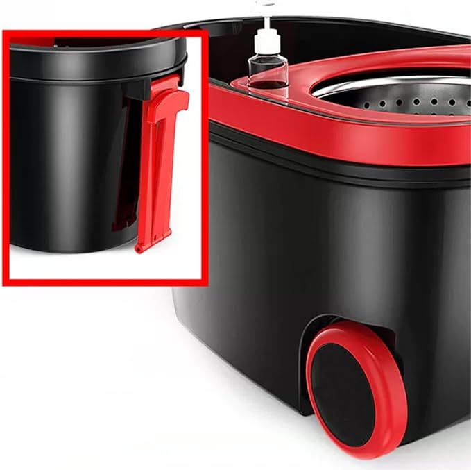 Spin Mop and Bucket with Wringer Set, 360° Rotating Head Mop Bucket System with 3 Microfiber Mop Refills Wet and Dry Suitable for Office and Home Use, Green (Black)
