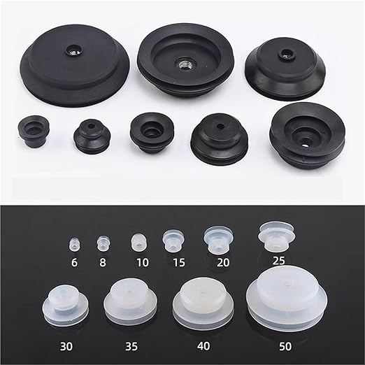 Robot Vacuum Suction Cup Double-Layer PJG Pneumatic Components Industrial Large and Heavy-Duty Powerful Silicone Nozzle Accessories(PJG-70(Black))