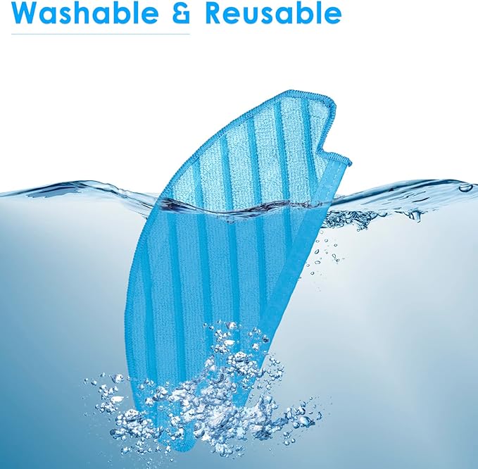 (10 Pieces) N8 Pro Plus Washable Reusable Mop Pads for ECOVACS DEEBOT OZMO T8/ T8+/ T8 AIVI/ T8 Series/ N8 Pro/ N8 Vacuum Cleaner Wipes, Wiping Pads, Durable Mopping Cleaning Cloths