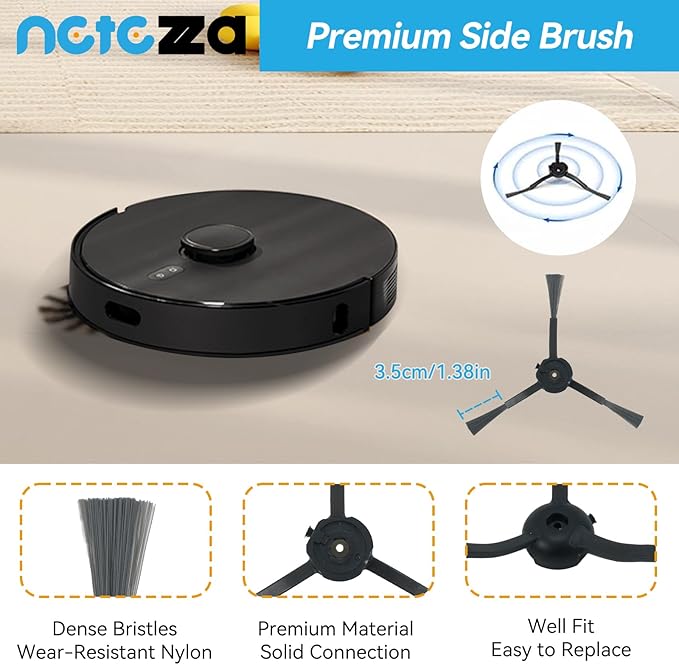 Netezza T20 Accessories Replacement Compatible with Airrobo T20+ Robot Vacuum Cleaner, 1 Main Brush, 2 HEPA Filters, 4 Dust Bags, 4 Mop Pads, 4 Side Brushes, T20+ Replacement Parts