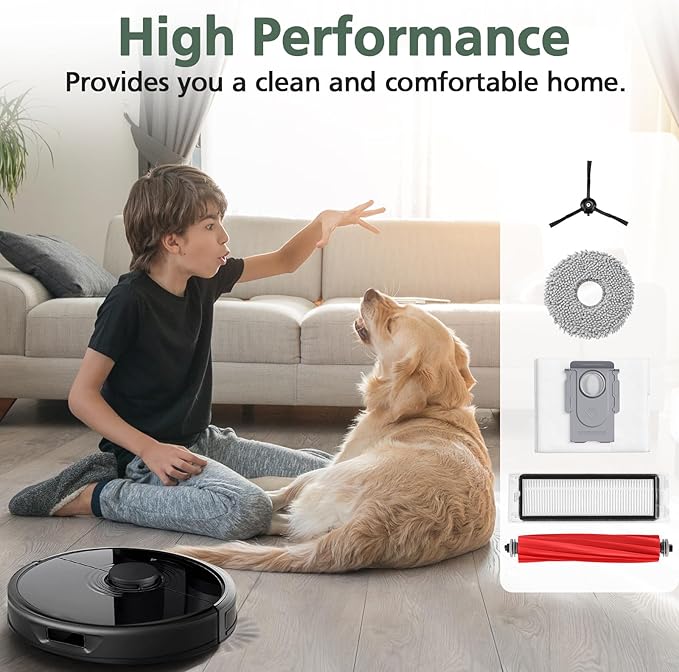 15 Pack Replacement Parts for Q Revo Robot Vacuum, Q Revo Accessory Replacement Kits (1 Rolling Brush + 2 HEPA Filters + 2 Dust Bags + 4 Mop Pads + 4 Side Brushes)
