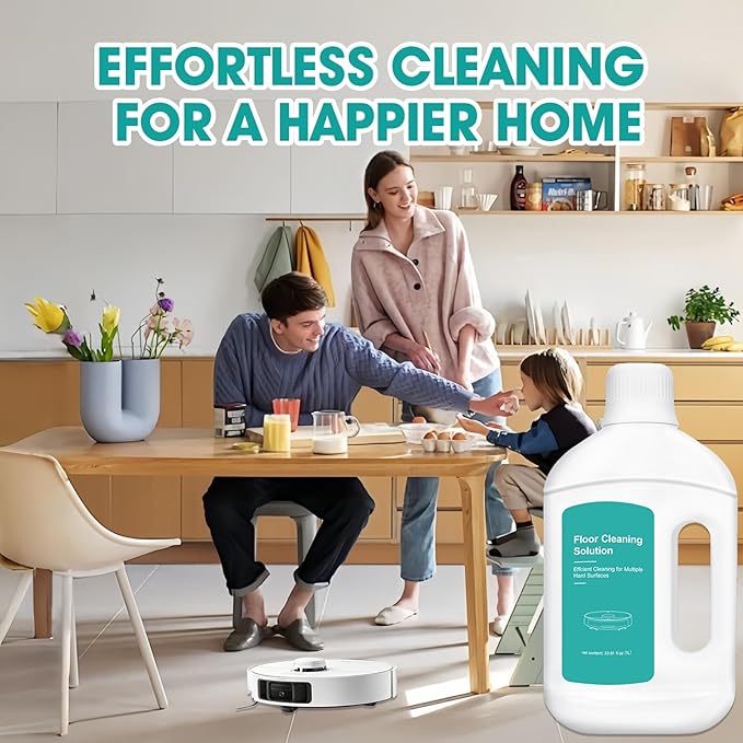 Floor Cleaning Solution Compatible with Dreame Cleaning Solution, for All Robot Vacuums & Wireless Wet/Dry Mops, Multi-Surface Detergent Refill for Hardwood, Tile & Laminate – Residue & Streak Free