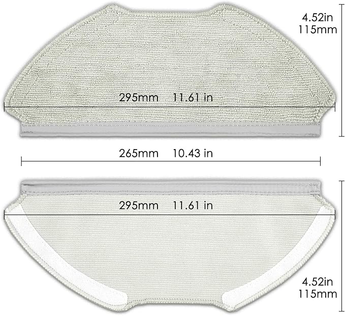(4 Pack) T20+, T25+, T30+ Replacement Mop Pads Compatible with Airrobo T20+, T25+, T30+ Robot Vacuum Cleaner, Washable Replacement Mop Cloths, Mop Pad Accessories Kit