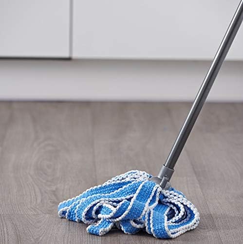 Addis Microfibre Mega Mop Super Absorbent Anti Bacterial with Screw fix 3 pcs Handle, Blue Metallic