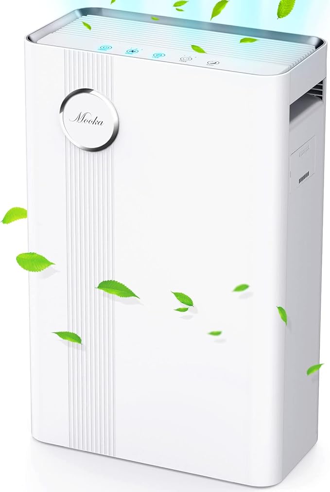Home Air Purifier for Large Room up to 1076 Sq. Ft., Upgraded H13 True HEPA Air Filter for Pets Dander, Dust, Smoke, Pollen, Odor, VOCs Eliminators for Office, Bedroom, Kitchen (Available for California)
