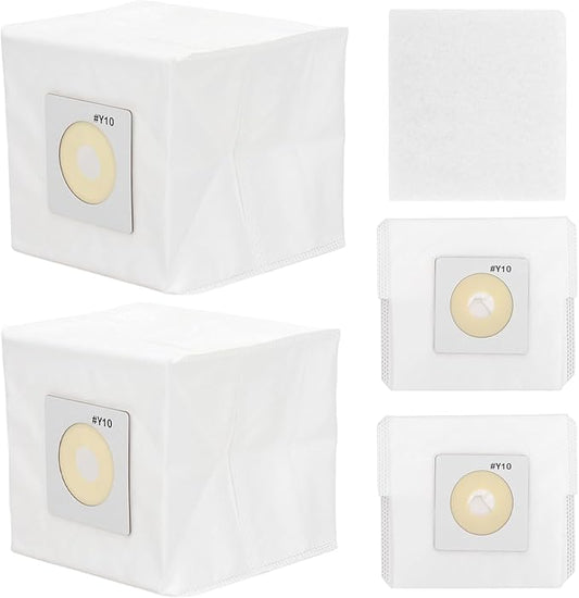 Y10 Vacuum Bags Compatible with InterVac Vacuum Cleaner Model CS6, CS8, CS8HW, CS10 and for DOMETIC CV1003 Vacuums - 4 Dust Bag with 1 Motor Filters Part #Y10-5