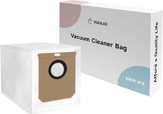 WAIKAS 6 Pack L60 Dust Bags for Eufy L60/L50 Series Robot Vacuum Cleaner - Large Capacity Replacement Accessories