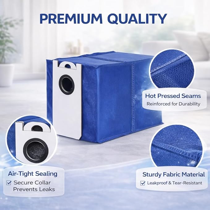 Replacement Dust Bags Compatible with bobsweep dustin vacuum bags - bobsweep ultravision vacuum bags, UltraVision Pet, Dustin, Orb-i Robot, RC400 Robot Vacuum, 4.6L Capacity, Disposable Bag. (3)