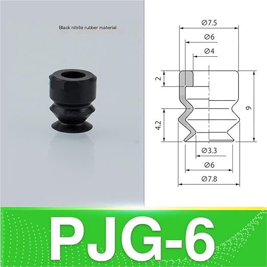 Robot Vacuum Suction Cup Double-Layer PJG Pneumatic Components Industrial Large and Heavy-Duty Powerful Silicone Nozzle Accessories(PJG-6(Black))
