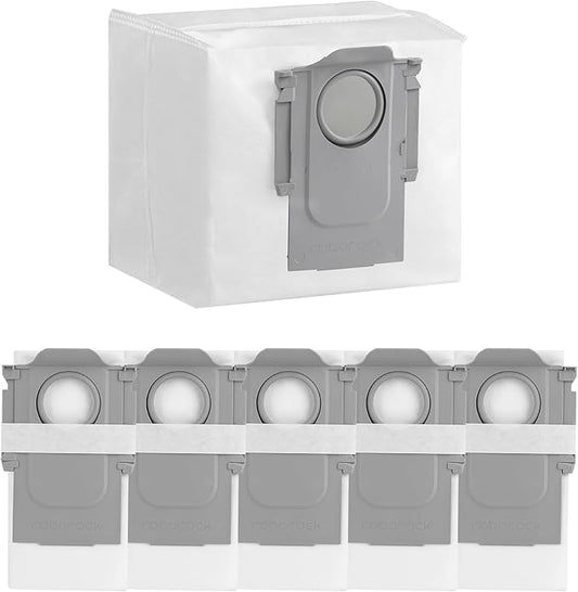 Roborock 6-Pack Disposable Dust Bags for Robot Vacuum Cleaner S8 Pro Ultra, S7 Max Ultra, S7 MaxV Ultra, S8+, Q5 Max+, Q5 DuoRoller+, Q5 Pro+, Q7 Max+, Q8 Max+, Q5 Max+, Q5+, Q10 S5+, Q10 X5+, Q7 M5+