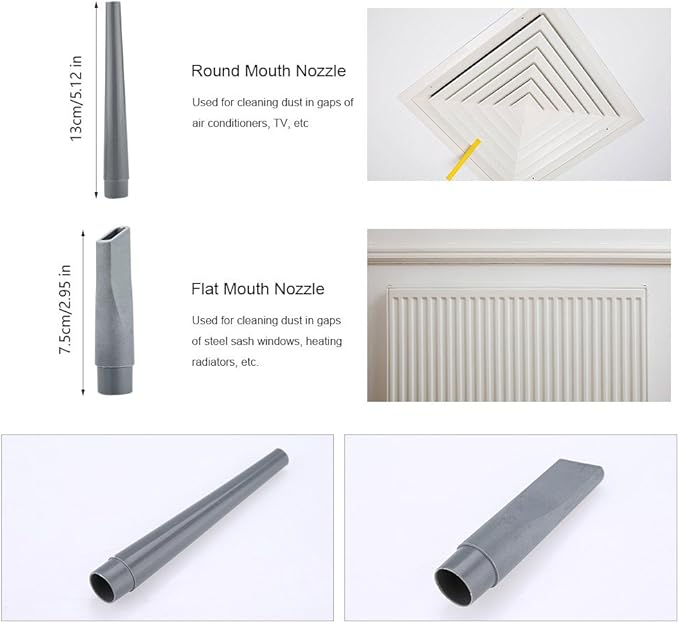 ViaGasaFamido 9pcs Cleaning Kit Vacuum Sanitary Ware Accessories Nozzle Tube Connector Gap Cleaning Tool for 1.2in and 1.3in Standard Hose Adaption