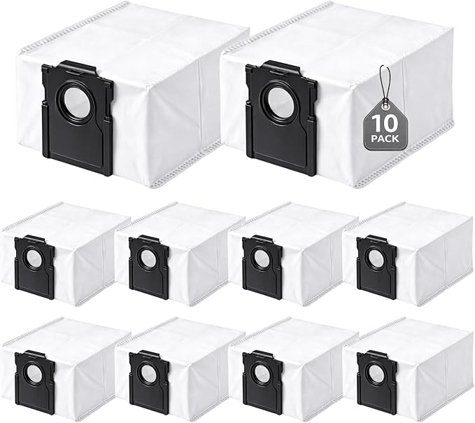 10-Pack 4-Liter Dust Bags Compatible with Dreame D10 Plus Gen 2 Robot Vacuum (RLD32GD), 10 × 4L Disposable Replacement Vacuum Bags