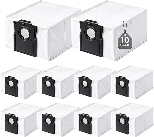 10-Pack 4-Liter Dust Bags Compatible with Dreame D10 Plus Gen 2 Robot Vacuum (RLD32GD), 10 × 4L Disposable Replacement Vacuum Bags