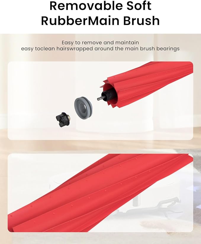Rubber Main Brush for Roborock Q Revo Series,S7 Max Ultra,S7,S7+,S7 MaxV,S7 MaxV Plus,S7 MaxV Ultra,Q7 Max,Q7 Max+,Q5,Q5+,QV35A Robot Vacuum,Replacement Part Rubber Main Roller Brush