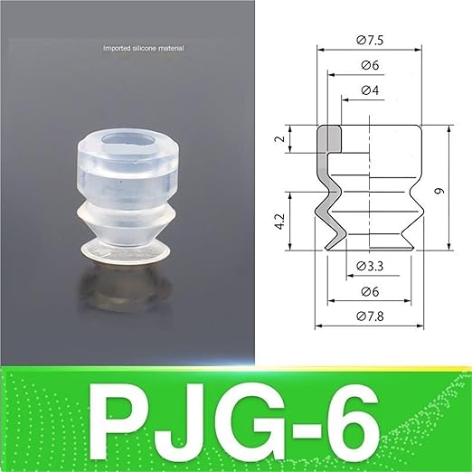 Robot Vacuum Suction Cup Double-Layer PJG Pneumatic Components Industrial Large and Heavy-Duty Powerful Silicone Nozzle Accessories(PJG-6(White))