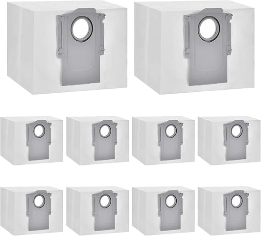 Q5 Dust Bags for Roborock S8+, S8 Pro Ultra, Q7 Max+/Max, Q5 Max+, Q8 Max+, S7 Pro Ultra, Q5+, Q5 Pro+, Q7, Q7+, S7 MaxV Ultra Robot Vacuum Large Capacity Disposable Bag (10 Pack)