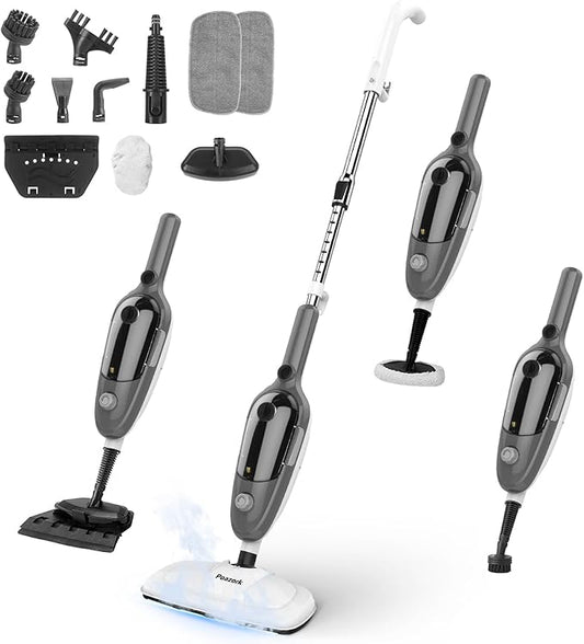 Steam Mop - All-in-one Powerful Handheld Steam Cleaner Detachable Handheld Steam Cleaner for Home, Multipurpose Steamer for Hardwood Floors, Clothes,Windows,Tiles,Carpet, Whole Home Use(Gray)