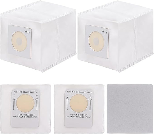Y11 Vacuum Bags Compatible with InterVac Vacuum Cleaner CSRM, CSRM-RC, CS-9 and for DOMETIC CV1004-4 Dust Bag with 1 Motor Filters, Part# Y11, Y11-5