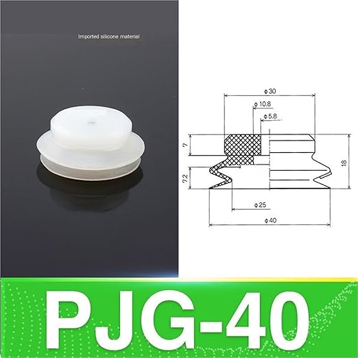 Robot Vacuum Suction Cup Double-Layer PJG Pneumatic Components Industrial Large and Heavy-Duty Powerful Silicone Nozzle Accessories(PJG-40(White))