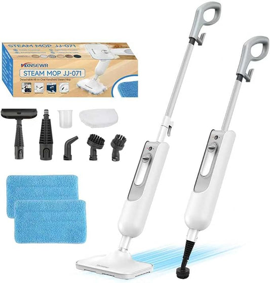 Steam Mop All-in-one Multi-Functional Powerful Steam Cleaner, Handheld Detachable Floor Steamer with 2 Steam Level, 380ML Water Tank & 23FT Power Cord for Whole Home Use