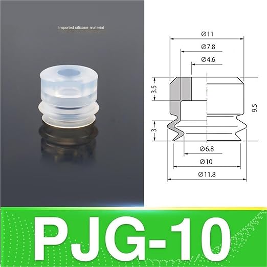 Robot Vacuum Suction Cup Double-Layer PJG Pneumatic Components Industrial Large and Heavy-Duty Powerful Silicone Nozzle Accessories(PJG-10(White))