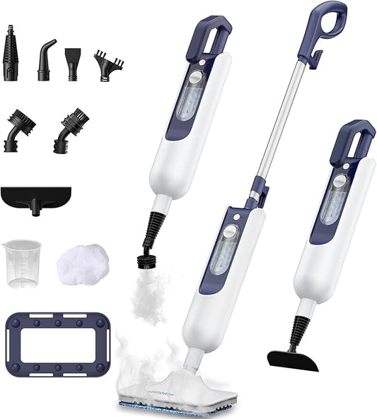Steam Mop for Hardwood Floors, 11-in-1 Steam Cleaner with Handheld Steamer, 212°F Powerful Multi-Surface Cleaning for Tile, Grout, Carpet & Wall, Fast Heat, 22.9FT Cord, Floor Steam Mop