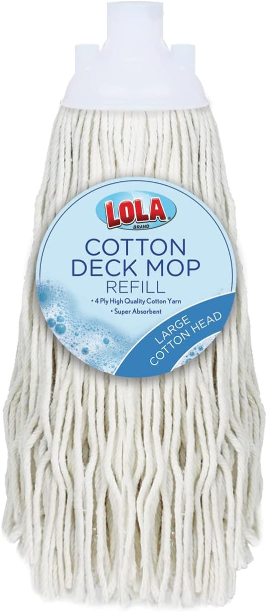 LOLA Refill for Cotton Floor Wet String Mop, Absorbs up to 3X its Weight in Water, Heavy Duty, Durable & Super Absorbent for Floor Cleaning