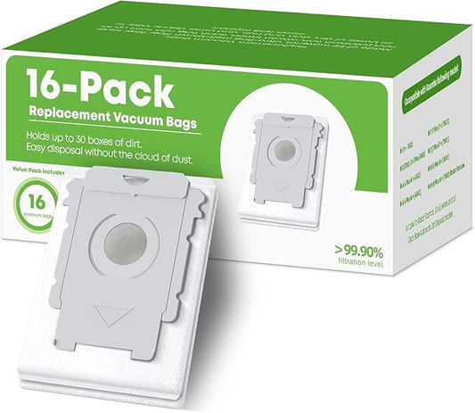 VBN 16 Pack Replacement Roomba Vacuum Bags, Compatible with iRobot Roomba 104 105 405 504 505 705 Combo 10 Max, i7+ i3+ i4+ i6+ i8+ j7+ s9+, i s j Series, All Clean Base Automatic Dirt Disposal Bags