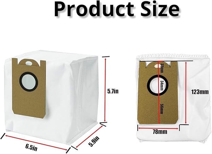 10 Pack Dust Bags fit for Laresar L6 Pro/ L6 Nex,Honiture Q6 Pro, AIRROBO T10+,Neabot NOMO N2,iHome AutoVac Nova S1 Pro Robot Vacuum iHRVS1PRO-3BLK Replacement Accessories Parts
