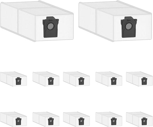 12 Pack Dust Bags Replacement for Mova P10 Pro Ultra, P10 Ultra, E40 Ultra, S20 Ultra, V50 Ultra Complete, P50 Pro Ultra, Z60 Ultra Robot Vacuum Cleaner with Self-Empty Station, 3.5L Large Capacity