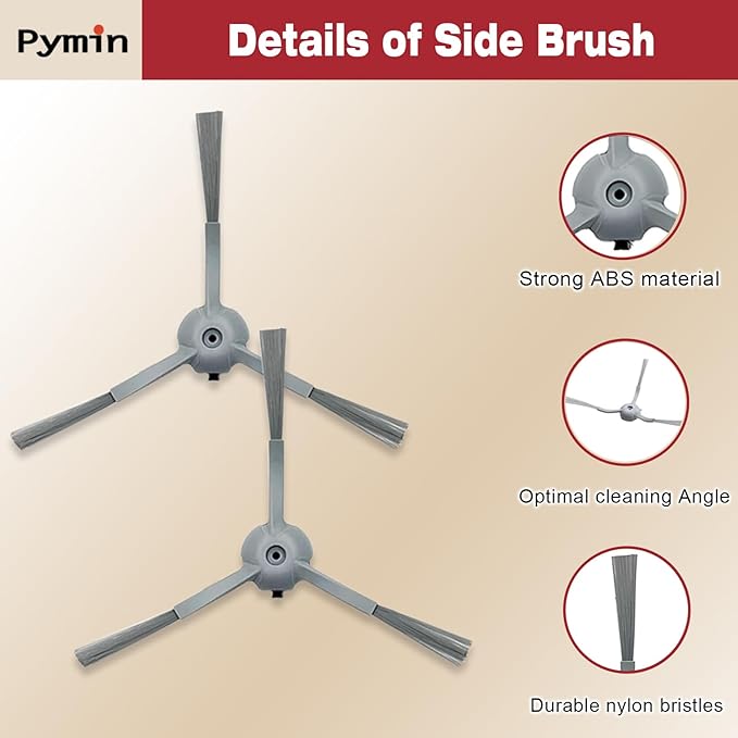 Pymin 16 Pack Replacement Accessories kit Compatible with eufy L60/ L60 SES/ L50/ L50 SES Robot Vacuum Replacement Parts (1 Pack Roller Brush+6 Pack Filter & Sponge+8 Pack Side Brush+1 Cleaning Brush)