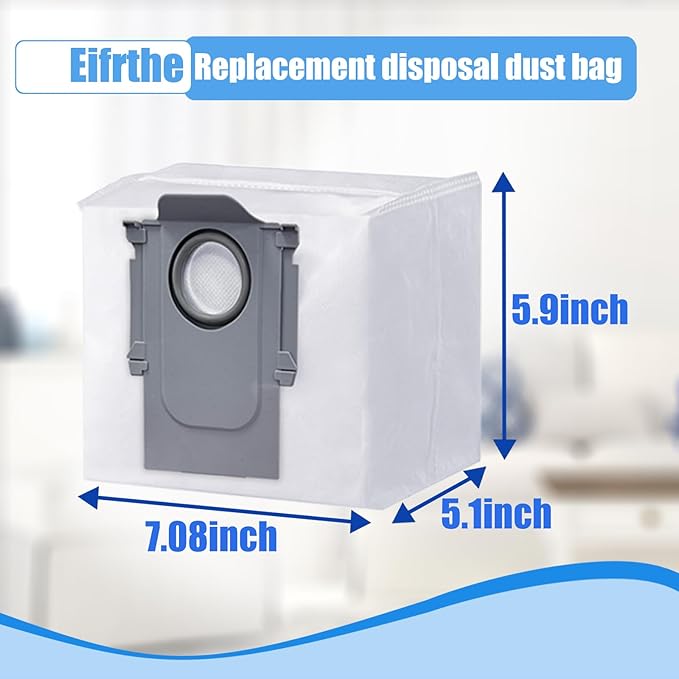 12 pack Dust Bags for roborock Disposable Dust Bag Q5 Q5+ Q7 Q7+ Q7 Max Q7 Max+ S7 MaxV Ultra S8+ S8 Pro Ultra Robot Vacuum,roborock q5 bags:3L Large Capacity Disposable Bag Replacement