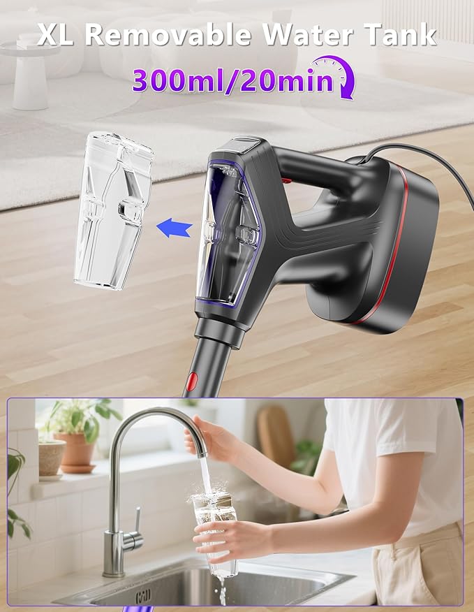 Steam Mop for Floor Cleaning, Heavy Duty All-in-One Steam Cleaner for Home with Detachable Handheld Steamer, for Hardwood, Tile, Walls, Grout, Windows, Furniture and Decks