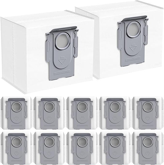 12 Pack Dust Bags for QV 35A/ Qrevo S5V/ Q10 S5+/ Saros 10R/ Qrevo S/Qrevo Master/Qrevo Edge S5A/ QV 35S/ S8Max Ultra/ S8MaxV Ultra/Qrevo Slim/Q Revo/ Q10 X5+ Robot Vacuum, 2.7L Large Capacity
