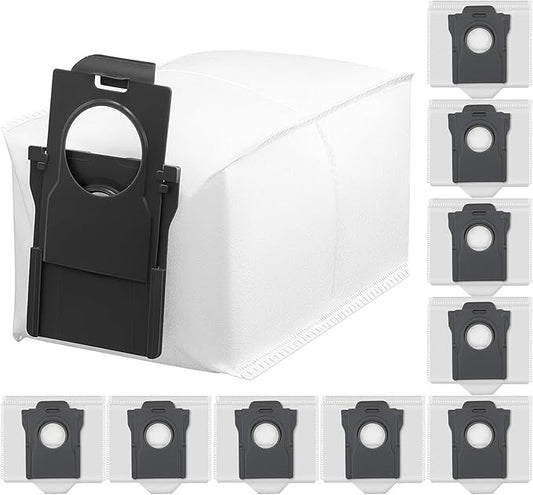 10 Pack Dust Bags for MOVA P10 Pro Ultra P50 Pro Ultra V50 Ultra Complete S20 Ultra P10 Ultra, 3.2L Large Capacity Bags for Mova P10 Pro Ultra Replacement Parts Self-Empty Station Robot Vacuum Cleaner