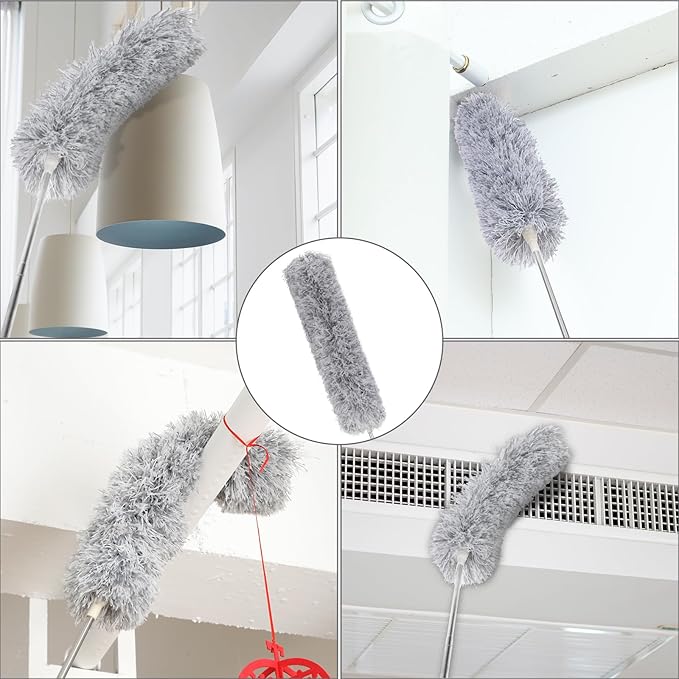 ZZ LAZYCOTTAGE 10 PCS Microfiber Feather Duster Kit, Dusters for Cleaning with Extension Pole, Retractable Bendable, Gap Dust Brush Blind Duster, for Cleaning Ceiling Fan, High Ceilings, Cars