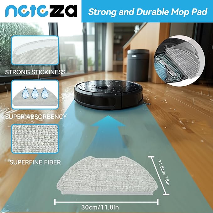 Netezza T20 Accessories Replacement Compatible with Airrobo T20+ Robot Vacuum Cleaner, 1 Main Brush, 2 HEPA Filters, 4 Dust Bags, 4 Mop Pads, 4 Side Brushes, T20+ Replacement Parts