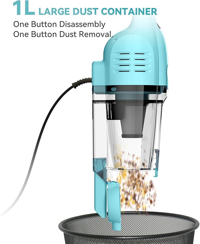 Vazone R6X Corded Stick Vacuum Cleaners for Home, 20Kpa Powerful Suction Stick Vacuum with 16Ft Cord, 2 in 1 Lightweight Vacuum Cleaner for Hardwood Floor Pet Hair (Green)