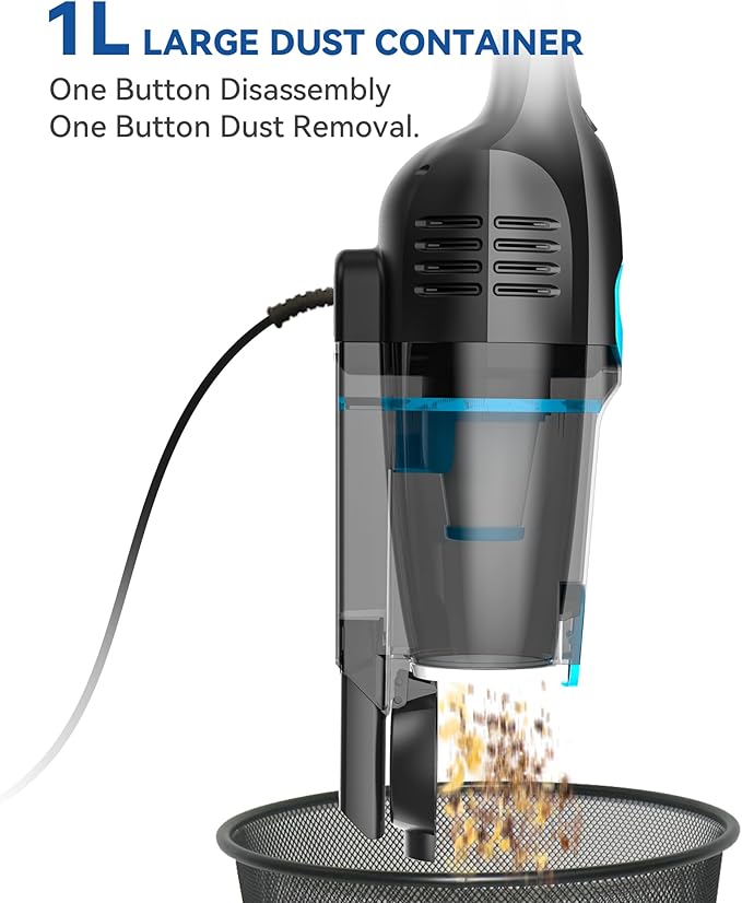 Vazone R6X Corded Stick Vacuum Cleaners for Home, 20Kpa Powerful Suction Stick Vacuum with 16Ft Cord, 2 in 1 Lightweight Handheld Vacuum Cleaner for Hardwood Floor Pet Hair