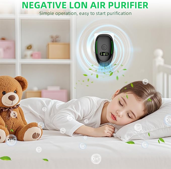 2026 New Air Ionizers Purifier for Home Dust Mites Ionic Air Purifier Plug In, Office Air Purifier Odor Eliminator with Negative Ion Generator, Quiet Small Air Freshener for Bedroom,Kitchen,Smoke(8)