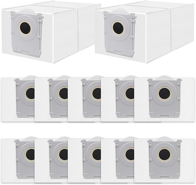 12 Pack Dust Bags Compatible with ECOVACS DEEBOT X9S/X9 PRO/X8 PRO OMNI, T80S/T80/T50 MAX PRO/T50 PRO/T50/T30C OMNI Robot Vacuum, 4 L Large Capacity Disposable Replacement Bags