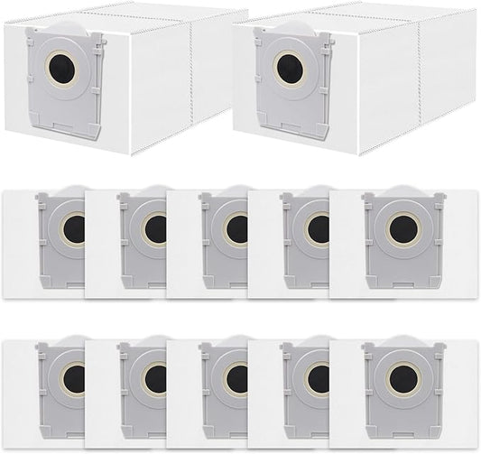 12 Pack Dust Bags Compatible with ECOVACS DEEBOT X9S/X9 PRO/X8 PRO OMNI, T80S/T80/T50 MAX PRO/T50 PRO/T50/T30C OMNI Robot Vacuum, 4 L Large Capacity Disposable Replacement Bags
