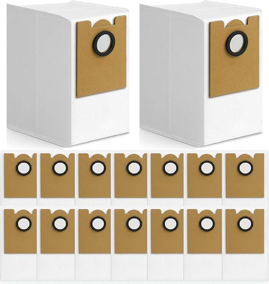 16 Pack M2 Plus Dust Bags Compatible with Lefant M2 Pro M2S Pro M2 Plus Robot Vacuum Bags 2.6L Large Capacity Heavy Duty Bags for Home Vacuum