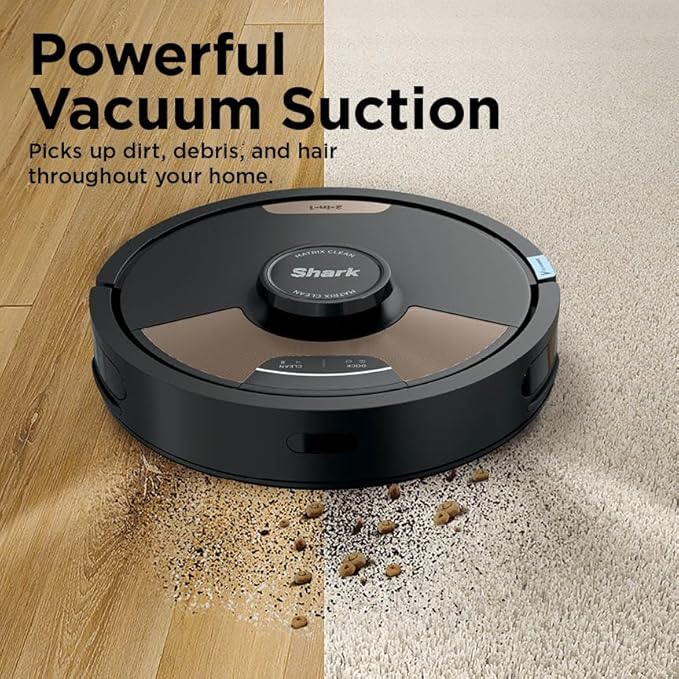 Shark Matrix Plus Robot Vacuum and Mop, Sonic Mopping, Home Mapping, Clean Edge, for Pet Hair, for Carpets and Hard Floor, UR2650WS
