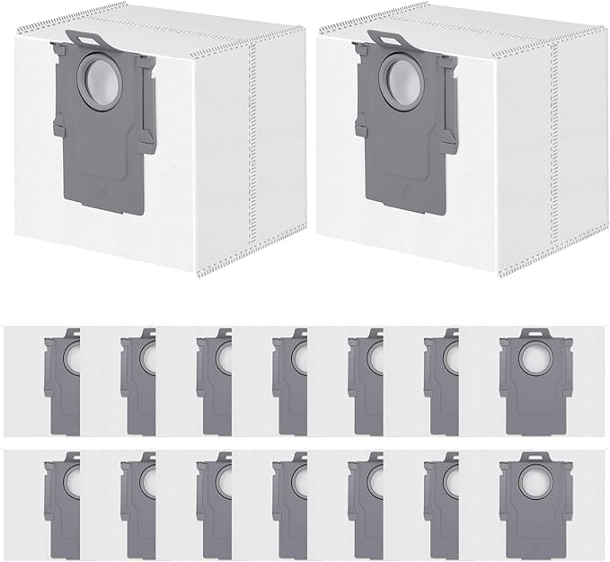 16 Pack Dust Bags for Roborock Q10 S5+/X5+, Q7 M5+/L5+, S8 Pro Ultra, S8+, S7 Max/MaxV Ultra, Q5+, Q5 Max+/Pro+/DuoRoller+, Q7+/Q7/Q8 Max+ Robot Vacuum, 3.6L Large Capacity Disposable Replacement Bag