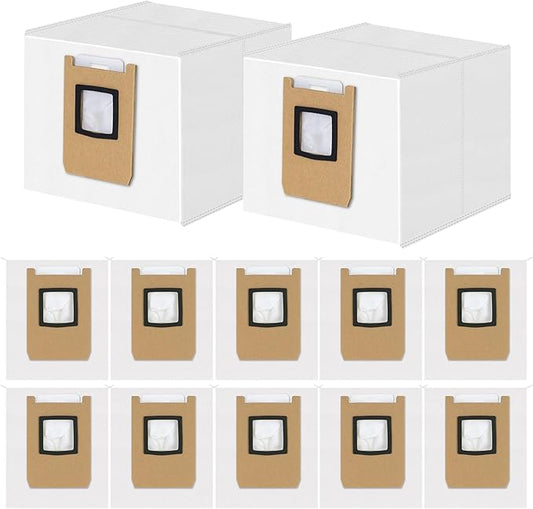 12 Pack Dust Bags Compatible with Eufy E28 OMNI, E25 OMNI, C28 OMNI Robot Vacuum, 4-Layer Replacement Disposable Bags, 3L Large Capacity