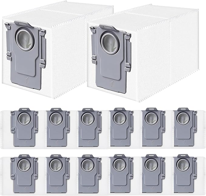 14 Pack Dust Bags Replacement for Roborock QV 35A/Qrevo S5V/QV35S/Saros 10/10R/Z70/Qrevo/Q Revo/S/Qrevo Pro/Plus/MaxV/Master/Curv/Edge/S5X/Qrevo Edge S5A/S8 MaxV/S8 Max Ultra Robot Vacuum Cleaner