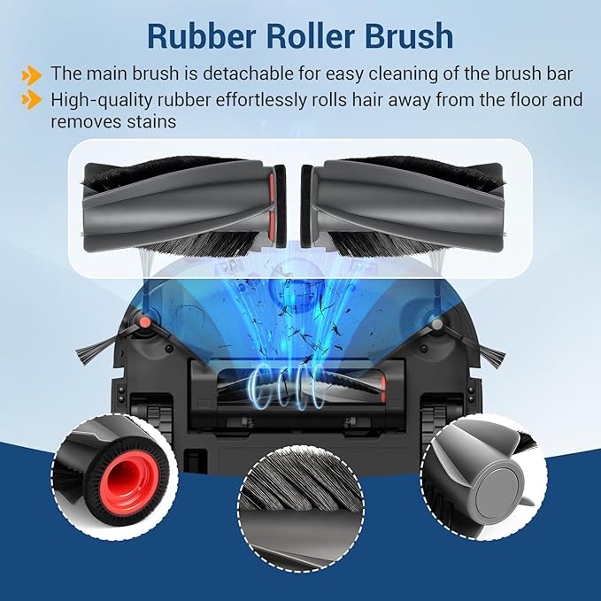 20 Pack Accessories Kit,Compatible with Eufy E25 Omni/E28 Omni Robot Vacuum,2 Main Brush 4 Hepa Filters 6 Side Brushes 1 Brush Mops 6 Vacuum Bags,E25 Omni Replacement Parts（New）