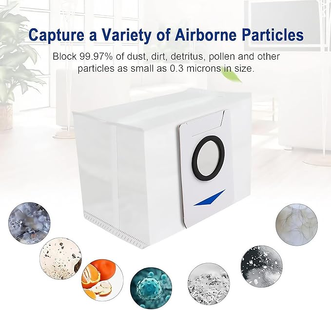 Vacuum Bags for ECOVACS DEEBOT Robot Vacuum Cleaner - Fit X1 OMNI/Turbo T10/T20 Omni/T20/T20 Max/T20 Pro/X&T Series - Disposable Replacement Dust Bag Vacuum Cleaning Accessories Part（12Pack)