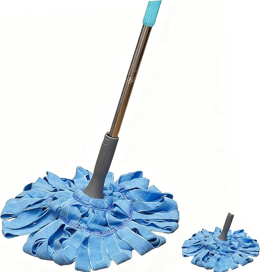EaseYourDay Self-Wringing Twist Mops, Hands-Free Ratchet Wringing, Microfiber Mop with 1 Extra Refill